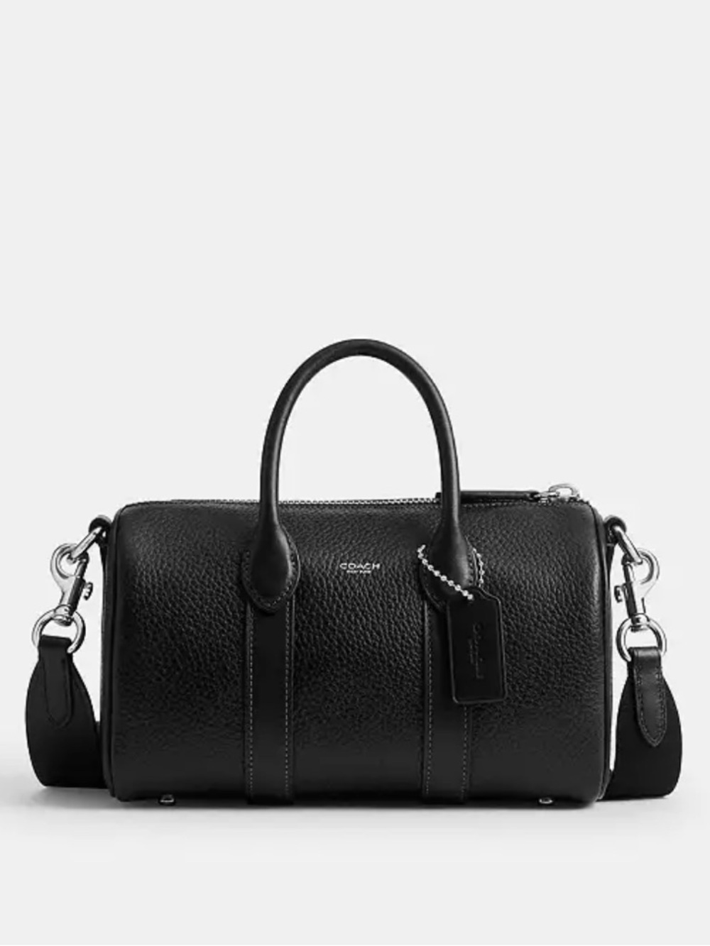 Coach Compass 25 in Black Grain Leather